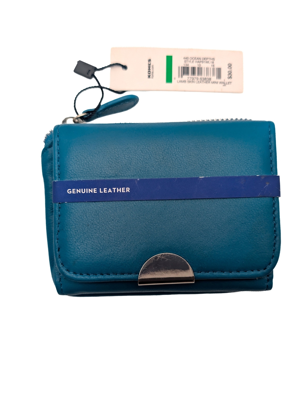 Michael Kors Ocean Depths Genuine Leather Compact Wallet - Teal